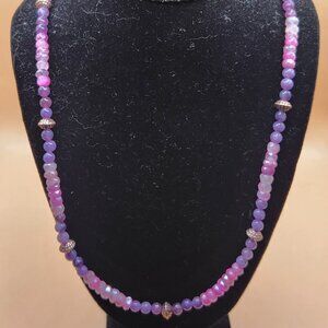 Mystic Pink Moonstone, Lepidolite and Copper Beaded Necklace